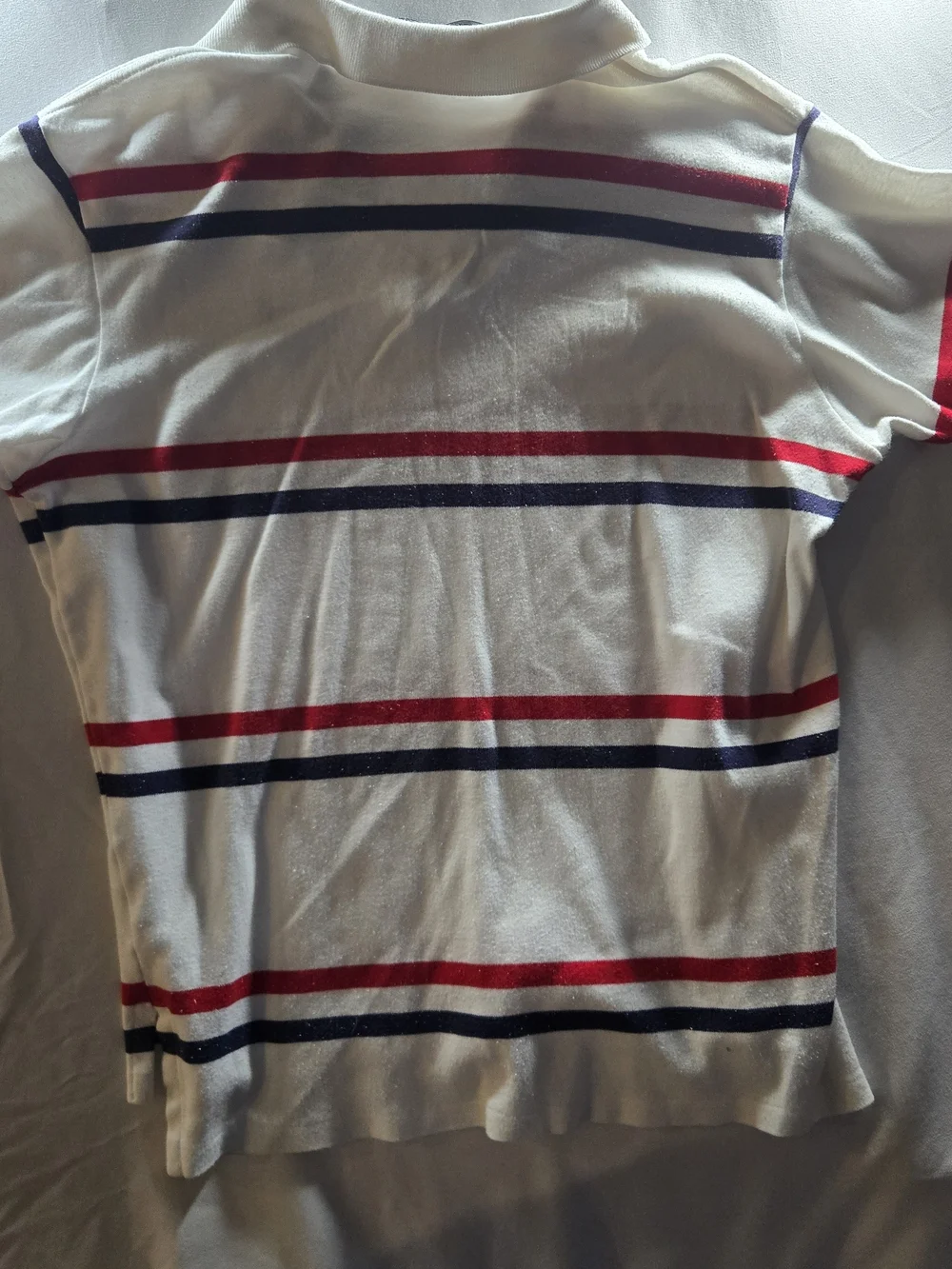Ralph Lauren White Polo with Red and Navy Stripes